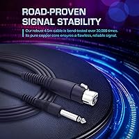 Vista 6 de CAROL E dur-916S - Micrófono vocal dorado XLR con cable para cantar, micrófono supercardioide dinámico con sistema de montaje de doble choque