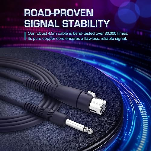 Miniatura 6 de CAROL E dur-916S - Micrófono vocal con cable XLR plateado para cantar, micrófono supercardioide dinámico con sistema de montaje de doble choque para