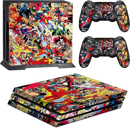 Fox Micro®PS4 Pro Console Hero’s VS Skins Skin Decal Vinal Sticker & 2 Controller Decal Vinyl Protective Covers Stickers for PlayStation 4 Pro