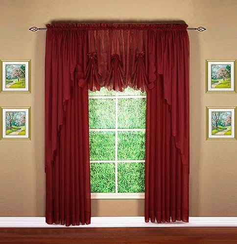 Vista 128 de Today's Curtain - Cortina Emelia de gasa original, panel de 84 pulgadas, negro, 60 pulgadas de ancho x 84 pulgadas de largo