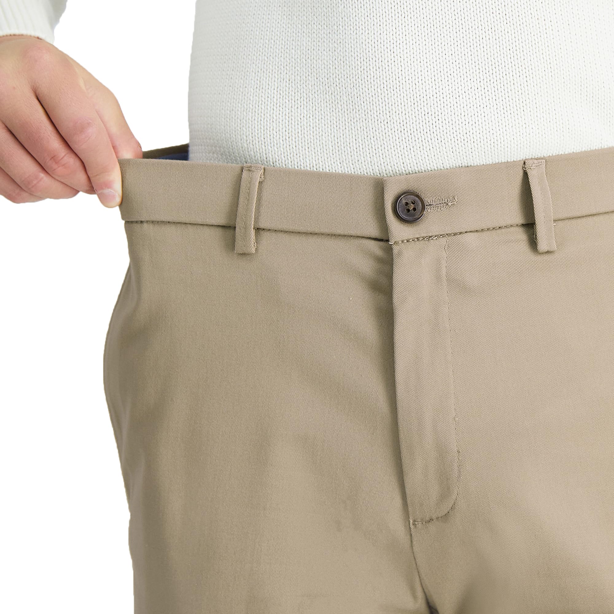 Haggar Premium No Iron Khaki Straight Fit Flat Front Casual Pant - Recto Hombre