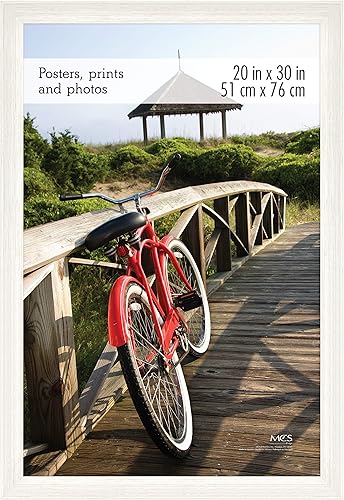 Miniatura 30 de MCS - Marco para póster con estilo de museo, veta de madera blanca, para colgar vertical y horizontal en la pared, marco grande para fotos, pósters