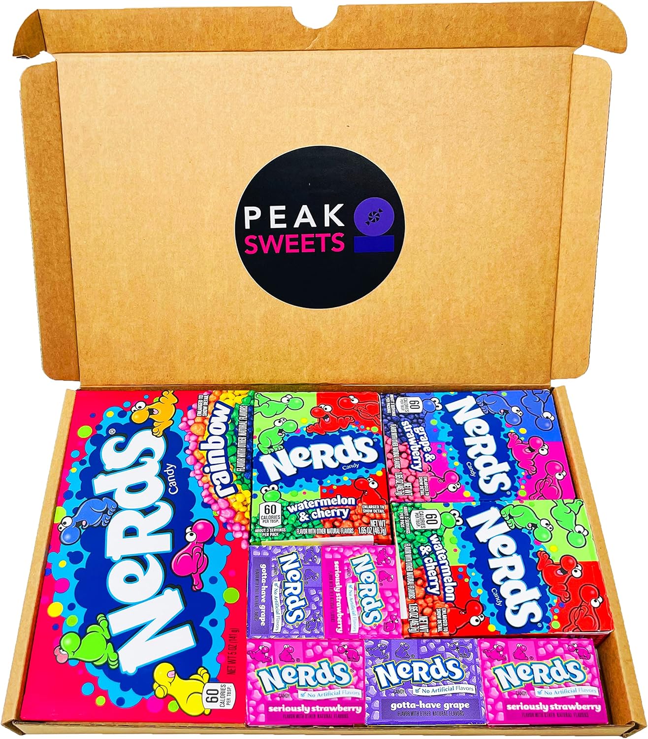 Peak Sweets Wonka Nerds American Sweets Hamper for Kids 9 Pack