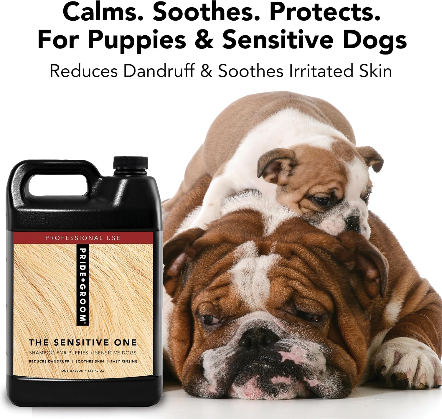 Pride and Groom The Sensitive One | Dog Grooming Shampoo for Puppies and Dogs with Itchy, Dry Skin| Tearless All Natural Body Wash with Essential Oils to Soothe Skin and Reduce Dandruff – 128oz image 3