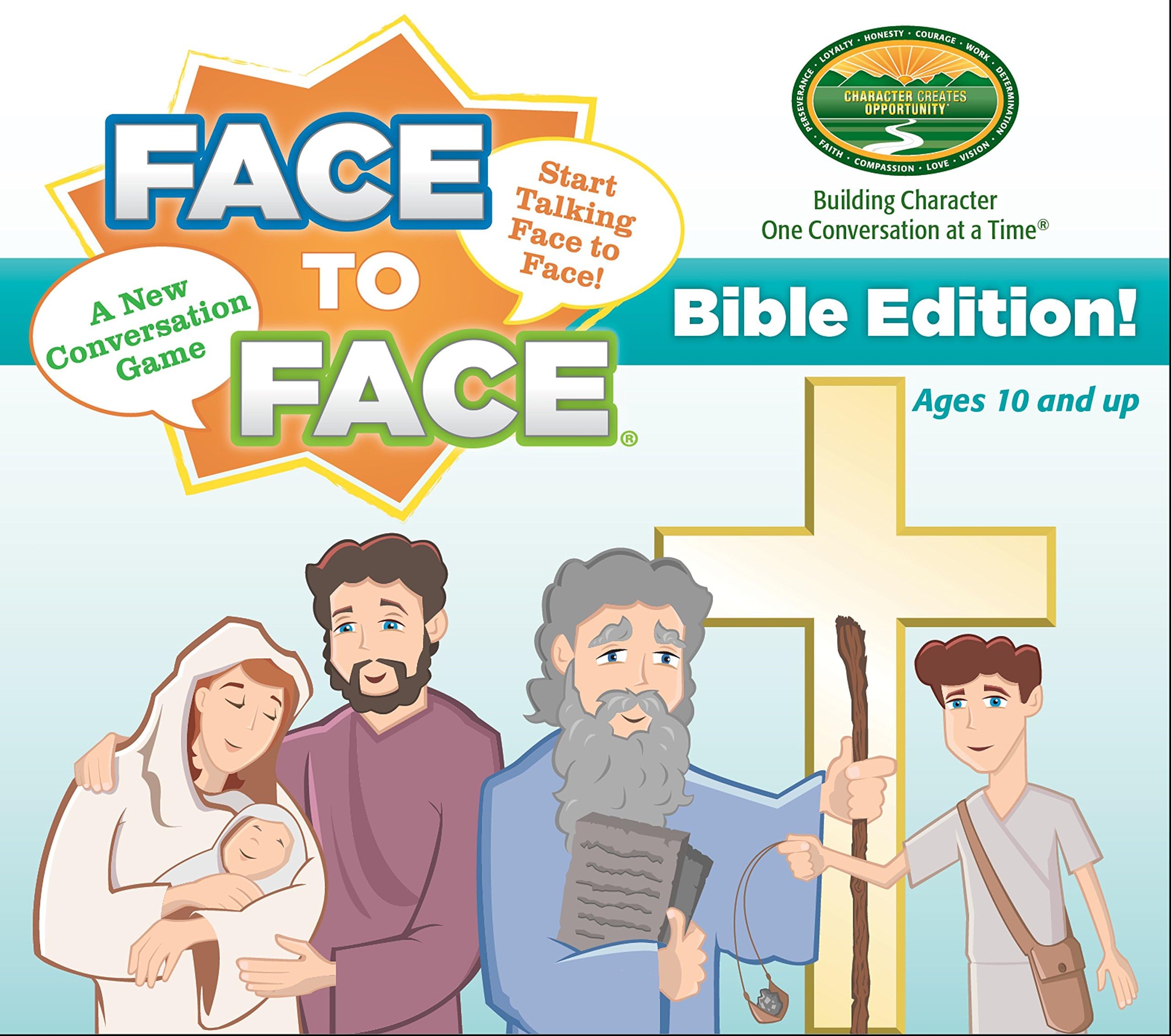 Face to Face Card Game - Bible Edition – Includes 96 Biblical Events That Teach Character Development, Ages 10 and Up