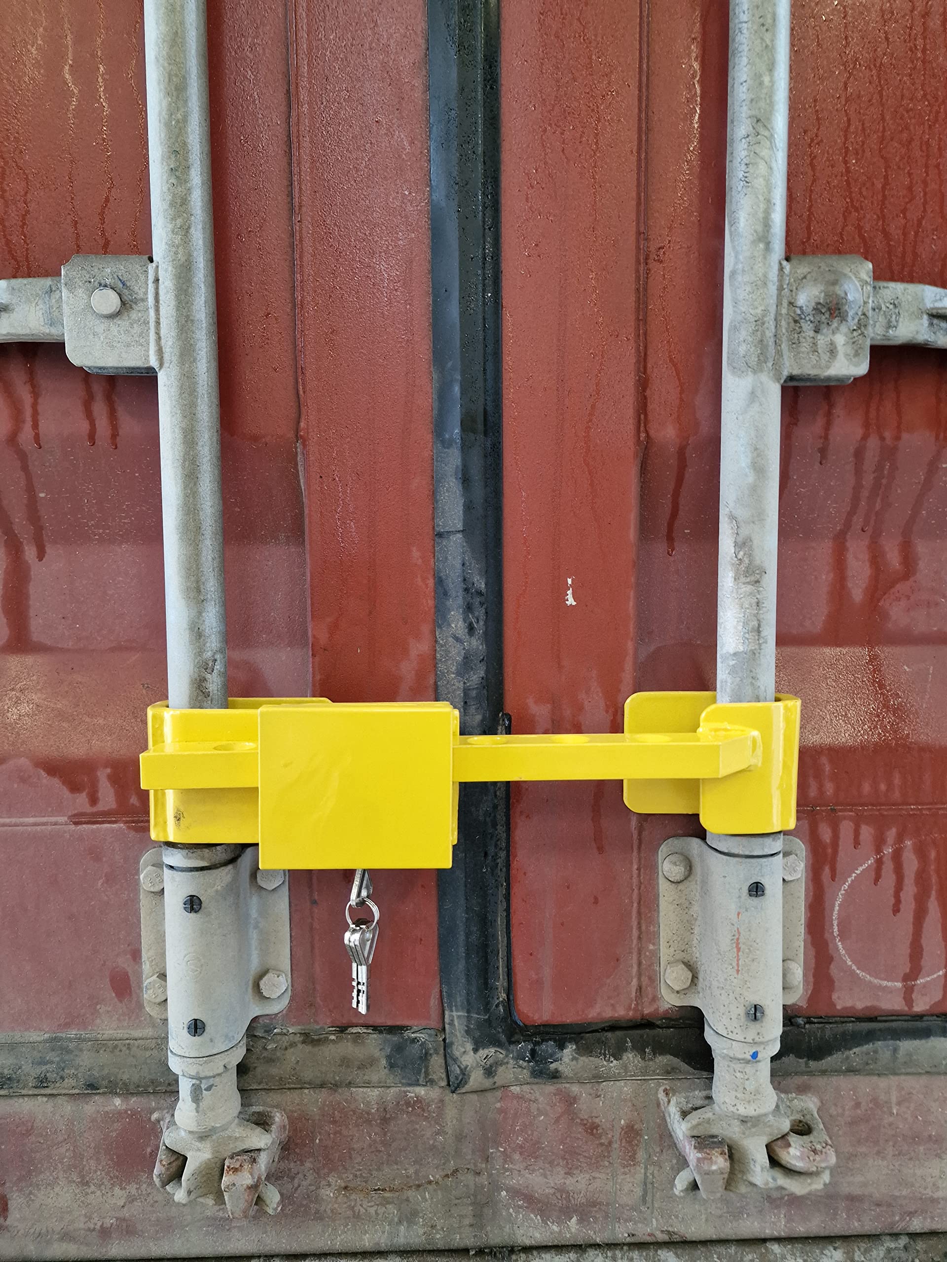 IWH Containerschloss aus gehärtetem Stahl | 019801 |Diebstahlschutz | inkl. 4 Schlüssel | Türstangenabstände von 22 cm bis 41 cm