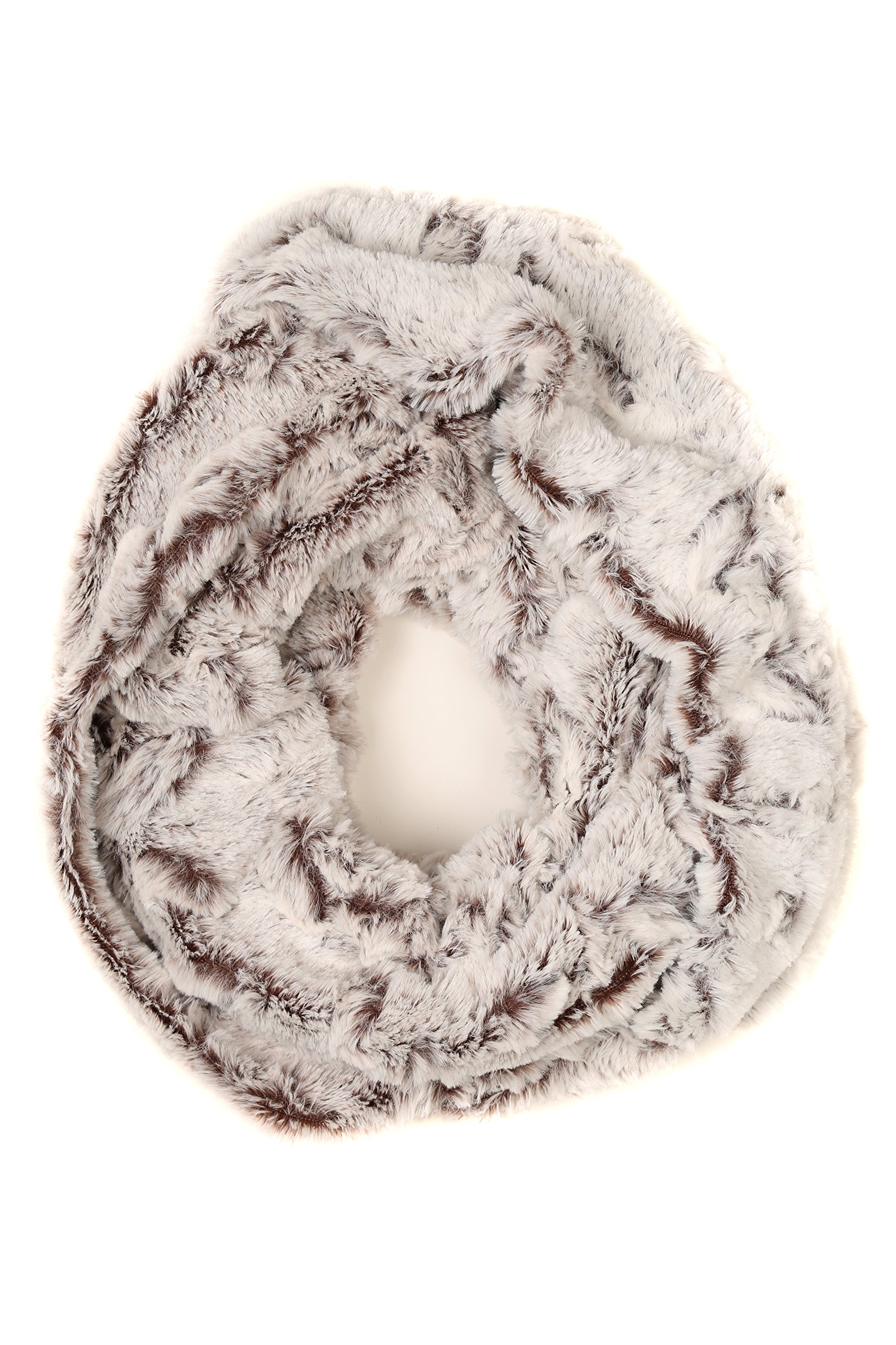Sakkas CXGJ1532 - Abhy Soft Fall Winter Furry Infinity Wrap Scarf - 6-Chocolate - OS, 6-chocolate, One size