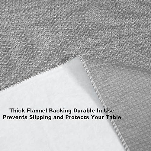 Miniatura 8 de Newbridge Basketweave - Mantel de vinilo con parte trasera de franela de color sólido, aspecto texturizado de tejido de cesta para interiores y