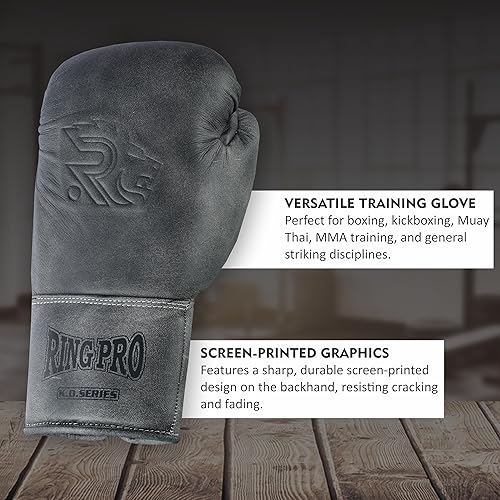 Miniatura 5 de Ring Pro Leather Lace-Up Cracker Boxing Gloves, for Training, Sparring, and Heavy Bag Work, Boxing, MMA, Kickboxing, Muay Thai, for Men and Women
