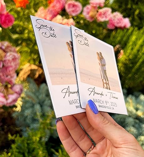 Miniatura 7 de Ultra-Thick Photo Save the Date Magnets, Pack of 10 to 300, Personalized Save the Dates for Weddings with Free Envelopes