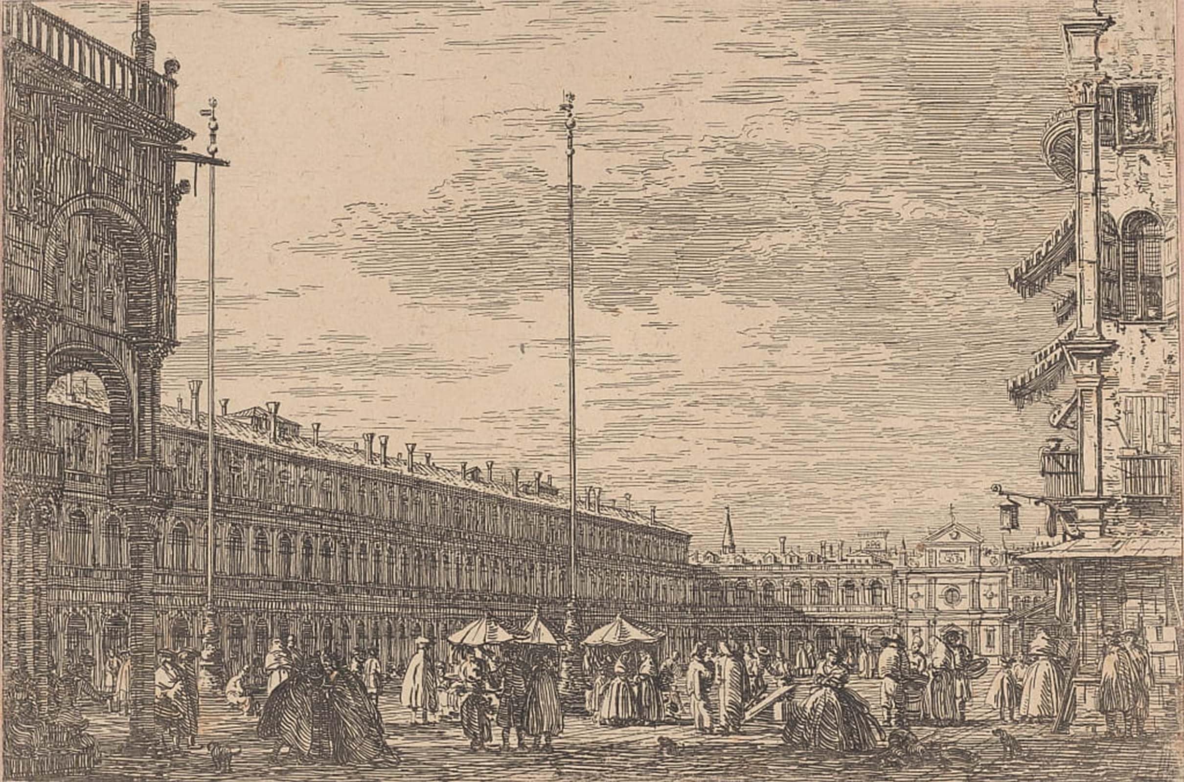 POSTERIIk Famous Animal Posters Vintage Picture Piazza San Marco with the Procuratie Nuove on the Left by Canaletto Modern Wall Decor for Home Decor 60x90cm
