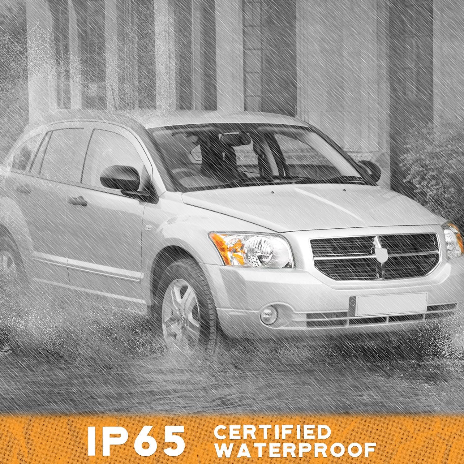 WEELMOTO Headlights Compatible with 2007-2012 Dodge Caliber, Headlight Assembly For 07 2008 2009 2010 2011 12 Caliber Halogen Replacement Driver&Passenger Side