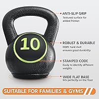 Vista 6 de Yaheetech Kettlebell Sets 4 Piece Strength Training KettleBells Weight Set 5lb, 10lb, 15lb, 20lb Kettle Bell for Women & Men for Full Body Workout &