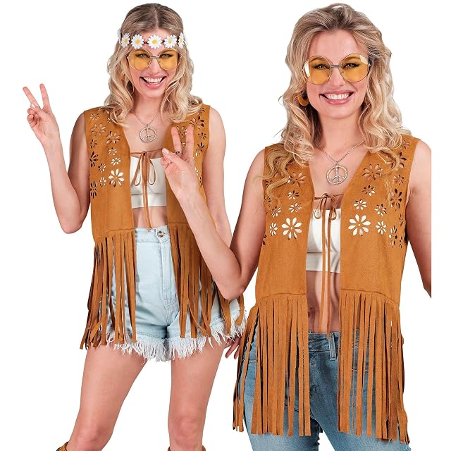 Foto 2 de 6 de W WIDMANN MILANO Party Fashion - Chaleco hippie con flecos para mujer