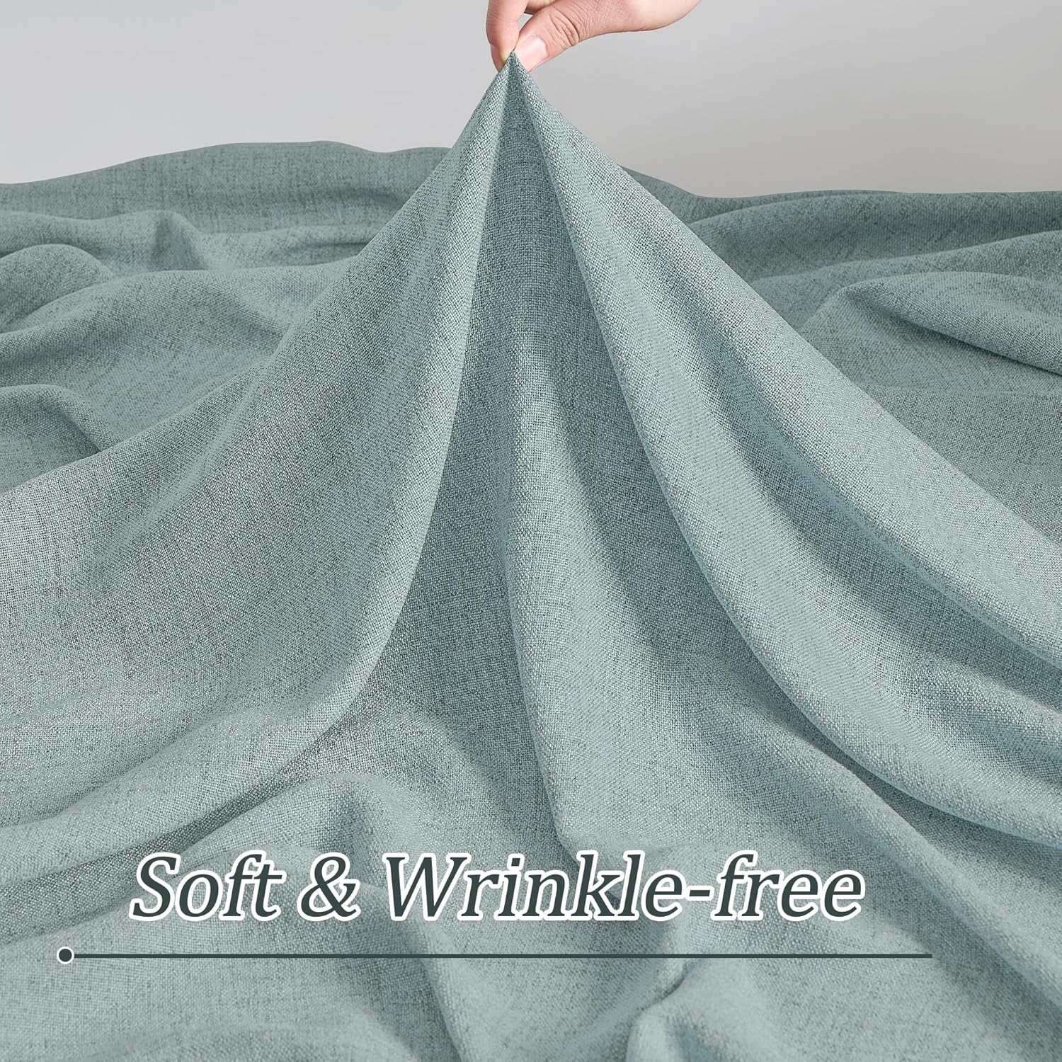 Light Blue Linen Pinch Pleat Curtains 105 Inches Long 50 Wide Per Panel Pleated Semi Sheer Textured Drapes Hooks Back Tab Coastal Modern Light Filtering Curtain 2 Panels Set