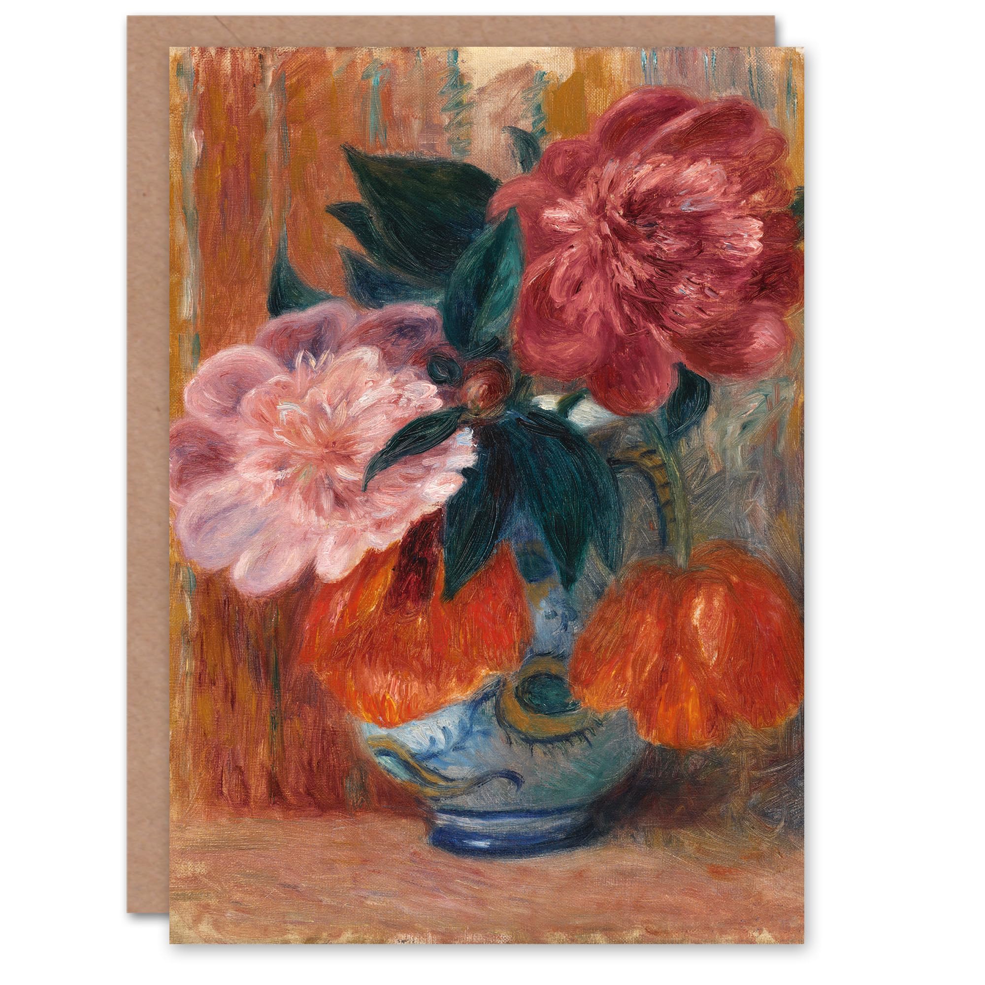 Artery8 William James Glackens Art Card Tulips and Peonies in Pitcher