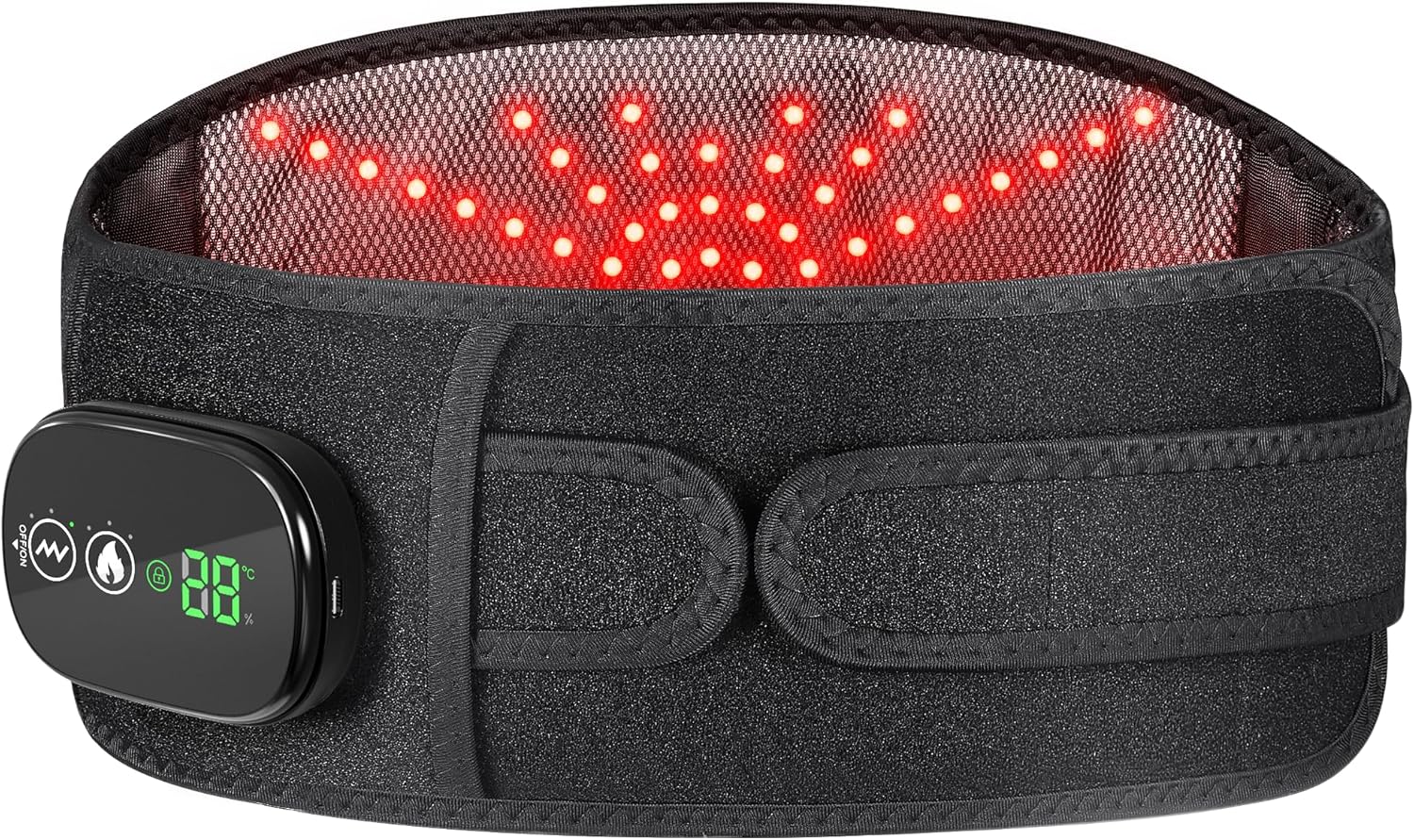 Heated Lower Back Massager with 3 Heating & 3 Vibration Modes, Cordless Heating Pad for Back, Heated Back Brace Gifts for Family Men Women