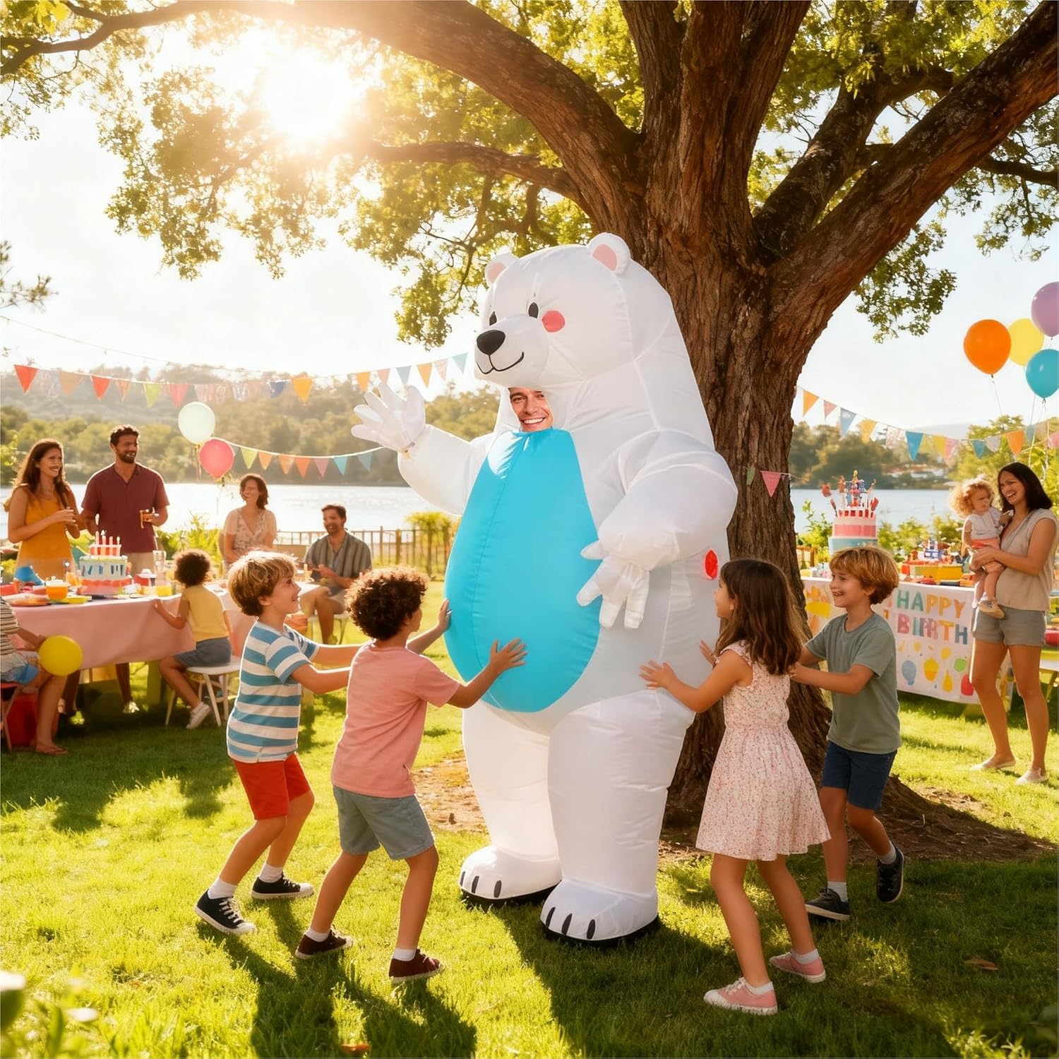 Inflatable Costume Adult Bear Costume Blow up Costumes for Adults Cosplay Party Festival Halloween Parade Carnival Suit Jumpsuit Inflatable Costumes for Adults - Image 5