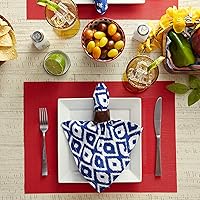 Vista 4 de DII PVC Tabletop Collection Woven Indoor/Outdoor, Placemat Set, 13x17.25, Tango Red, 6 Piece Tango Rojo