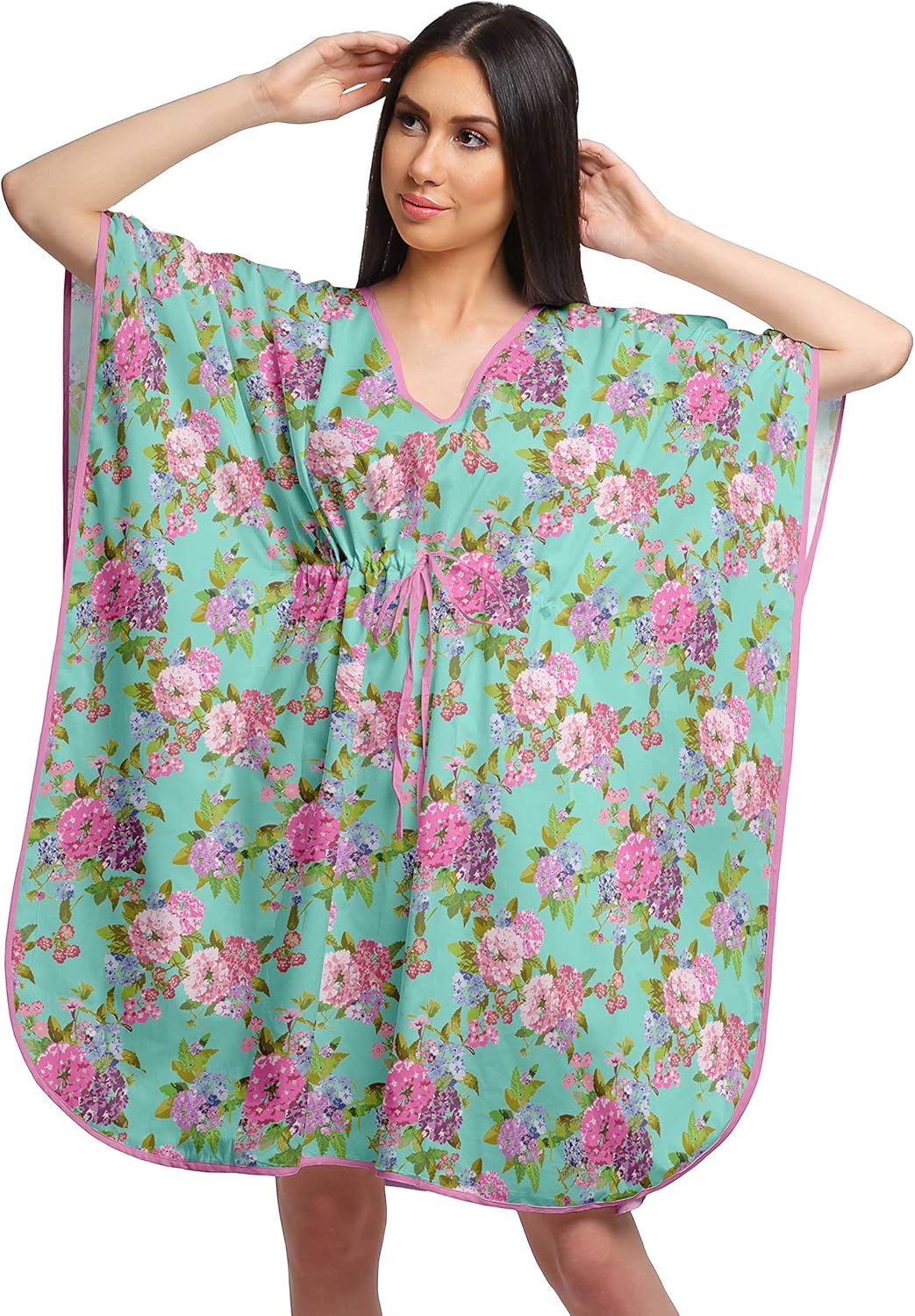 Moomaya Short Caftan Cover Up Dress Printed Women Kaftan Beachwear