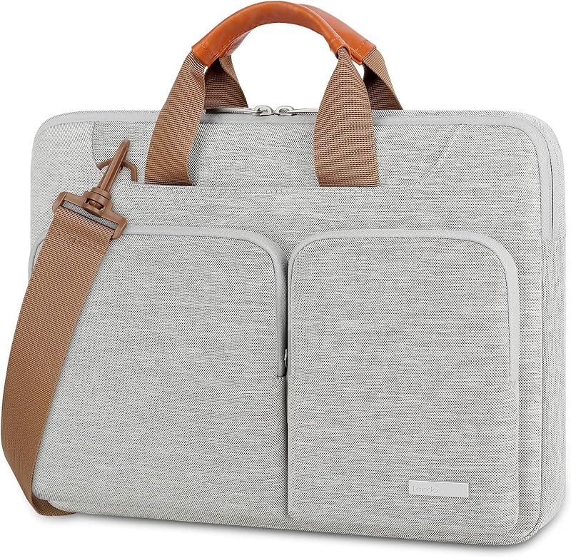 17 17.3 Inch Laptop Bag Women Men Sleeve Case for Dell/HP Envy/ASUS/Acer/Lenovo/LG/Razer Blade Pro 17/MacBook Pro 17, Computer Shoulder Messenger Bag Business Briefcase with Shoulder Strap, Gray