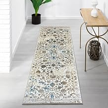 Luxe Weavers Rug 6495 Distressed Floral Area Rug, Cream 2x7