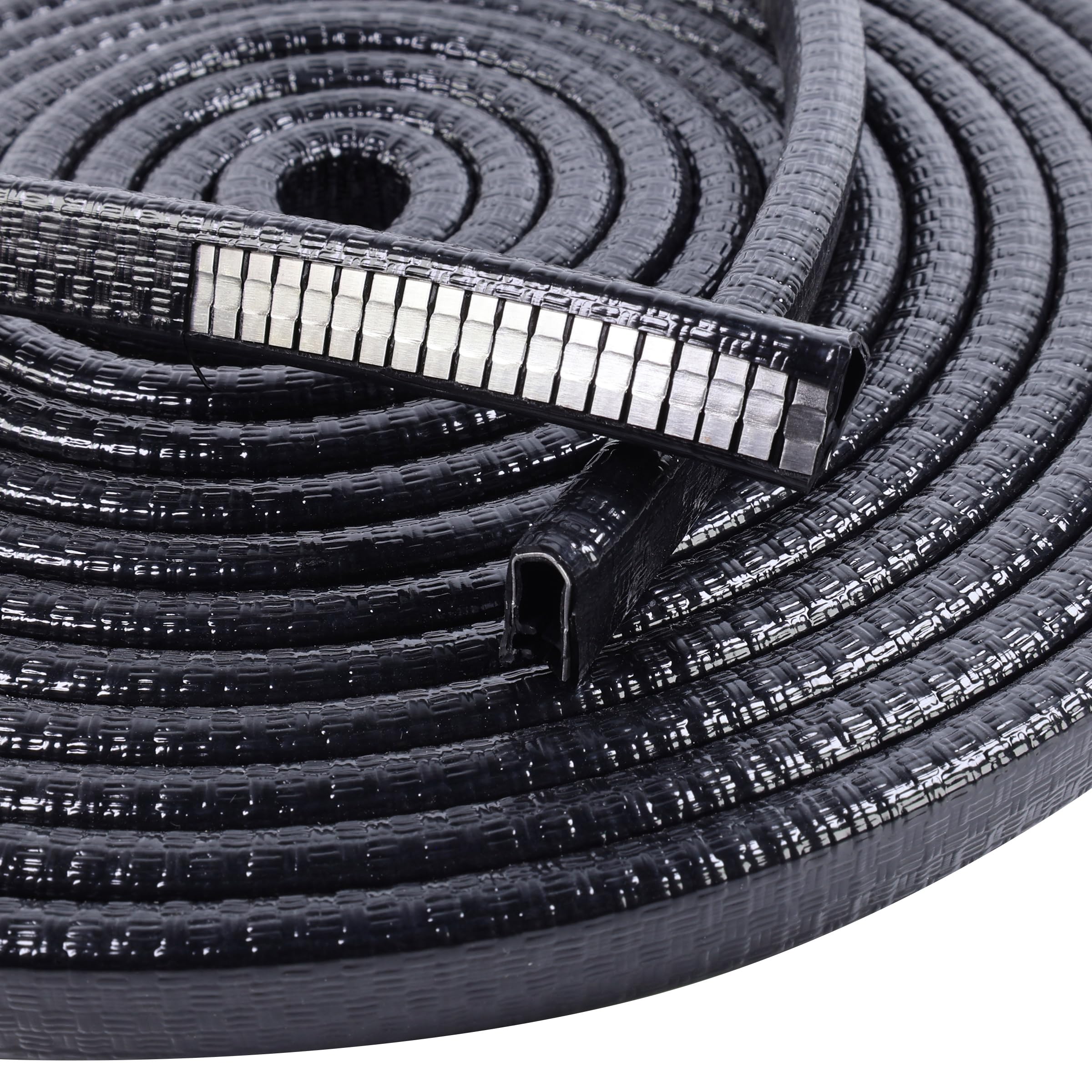 Edge Trim Weatherstrip 1/5.1 cm x 3/20.3 cm ochraniacz na drzwi samochodu - czarny kanał U, gumowy pasek uszczelniający do pojazdu (762 cm/25 stóp)