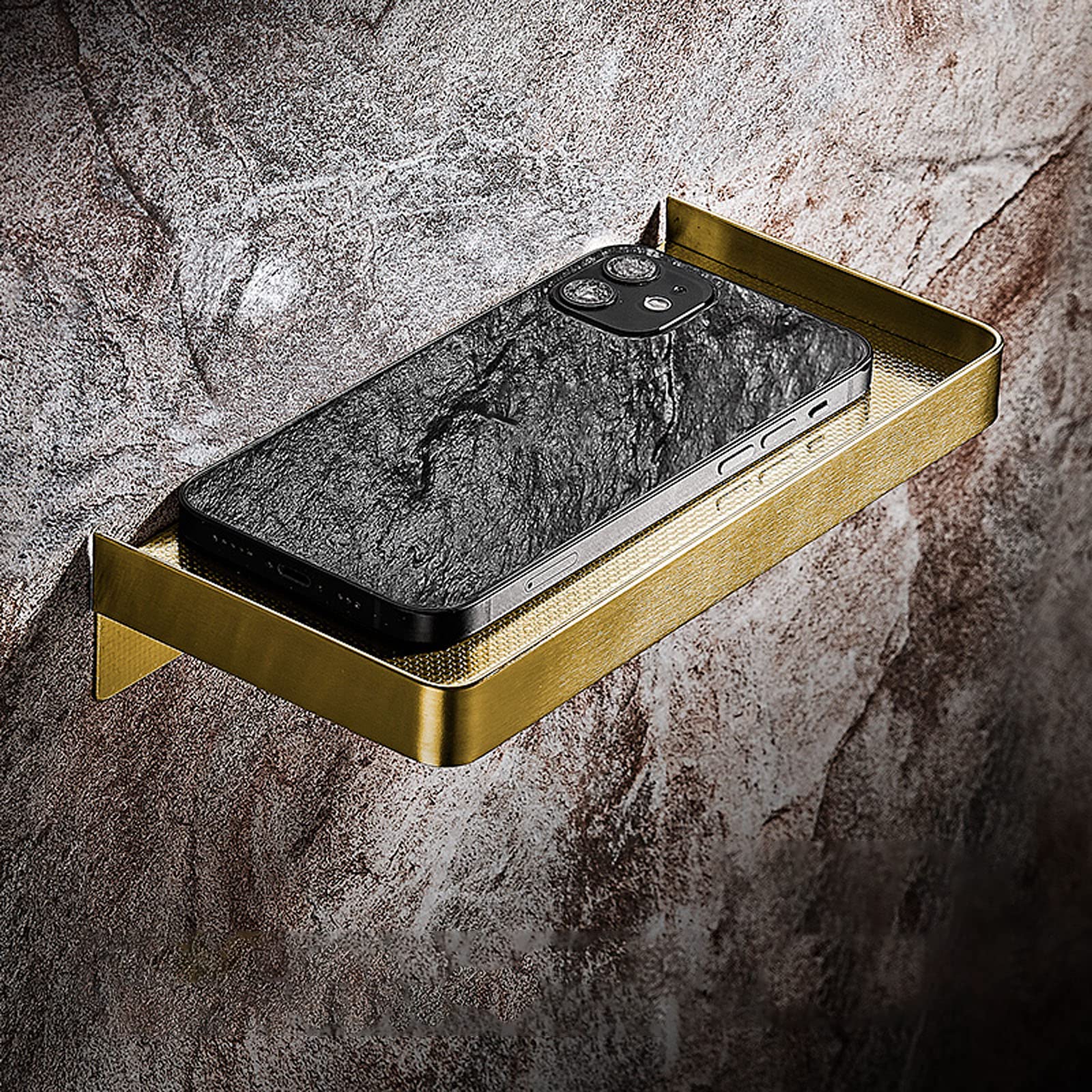 Melairy Shower Shelves no Drilling SUS 304 Stainless steel Bathroom Shelf Rectangular Shower Caddy Storage Organizer Nail Free Self Adhesive Rustproof Bathroom Accessories Gold