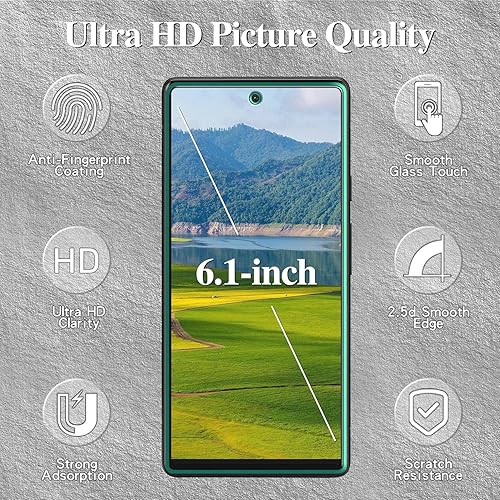 Miniatura 2 de Kesuwe Paquete de 3 Protector de pantalla para Google Pixel 6a (6.1 pulgadas), vidrio templado, antiarañazos, antihuellas dactilares, transparente