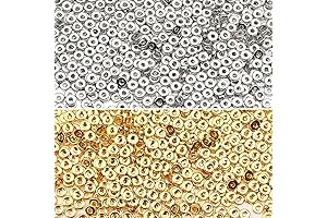 1500pcs 6mm Gold & Silver Flat Round Spacer Beads Disc For DIY Jewelry Making