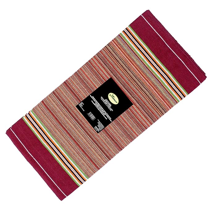 GONATURS Size Adjustable Hemmed Cotton Canvas Cloth for Traditional Wooden Easy Chair Stitched and Ready to Use-Double Layered Double Boarderd (Brick Red)