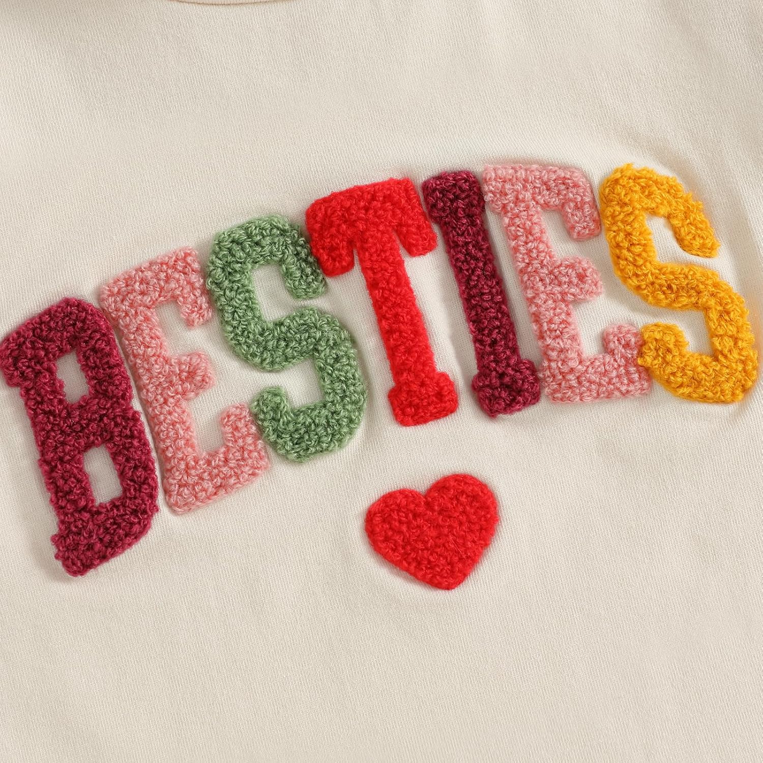 WZTYYDS Toddler Baby Girl Summer Clothes Letter Heart Embroidered Short Sleeve T-Shirt Tops Solid Shorts 2 Piece Outfit - Image 6