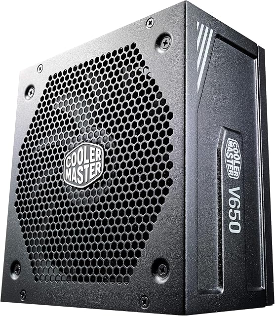 Cooler Master V650 Gold V2 PSU, UK Plug - 650W, 80 PLUS Gold, Fully Modular, ATX Power Supply Unit, Quiet 135 mm FDB Fan, Semi-Fanless Mode, 10-Year Warranty - Black Edition