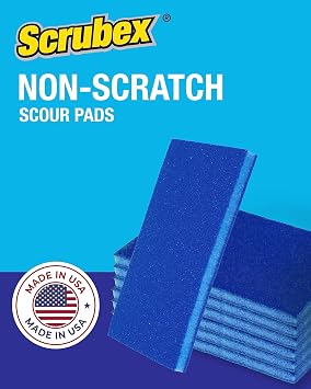 Non-Scratch Odor Resistant Scour Pads, Multi-Purpose Scouring for Kitchen and Household, Safe for Non-Stick Cookware (12 scouring Pads)
