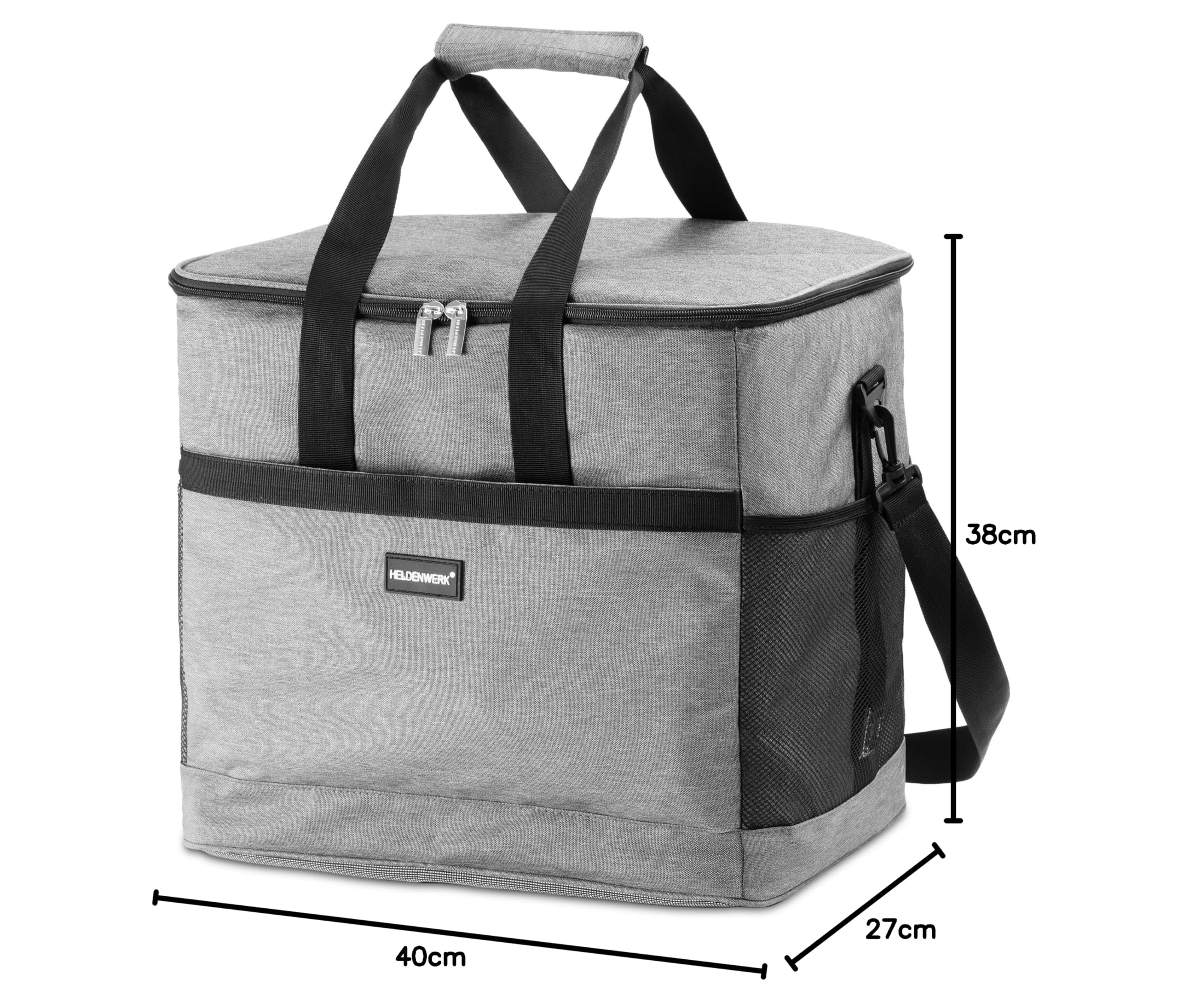 HELDENWERK Kühltasche groß faltbar – Kühlbox bis zu 12h Kühlleistung auslaufsicher & wasserdicht – Thermotasche, Picknicktasche, Lunchtasche, Isoliertasche mit 7 Fächern – verstärkter Boden