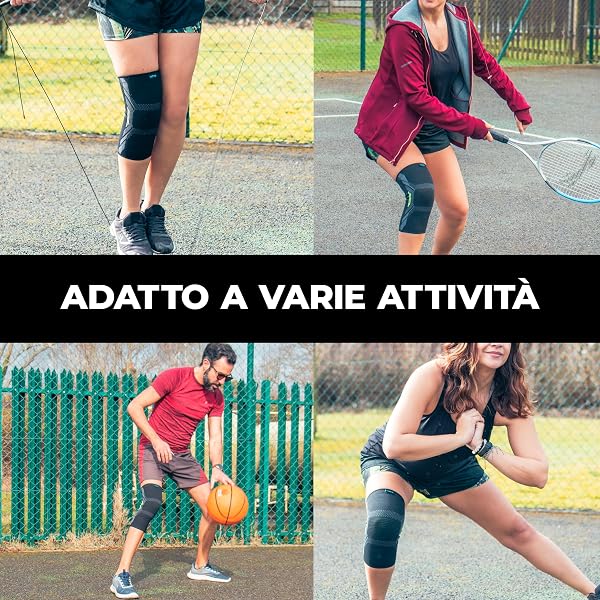 VITTO Ginocchiera Ortopedica - Tutore Ginocchio Legamenti Menisco - Sportiva per Sollevamento Pesi e Corsa per Uomo e Donne, per Artrite (M - Nero Singolo) - 5
