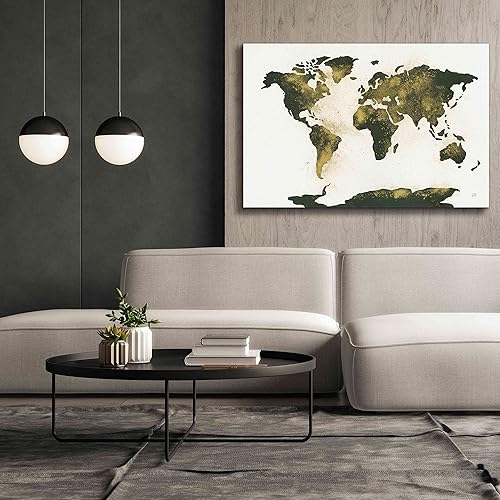 Miniatura 8 de Epic Graffiti 'World Map Gold Dust' por Chris Paschke, lienzo de arte de pared Giclée, 60 x 40 pulgadas