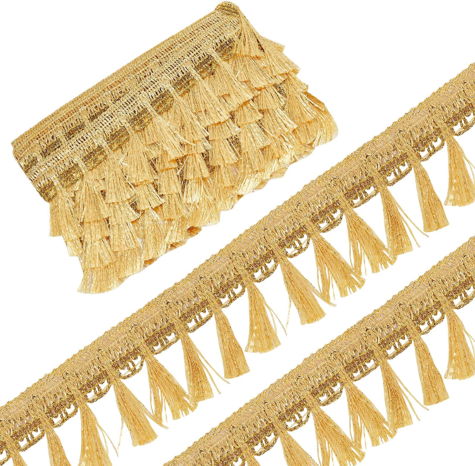 Fringe Tassel Trim Met Kwastjes - 55mm Breed, Per Meter In 16 Kleuren (OLIVE GREEN)