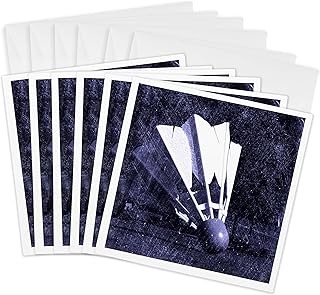3dRose Greeting Cards - Shuttlecock Blues by Angelandspot - 6 Pack - Kansas City