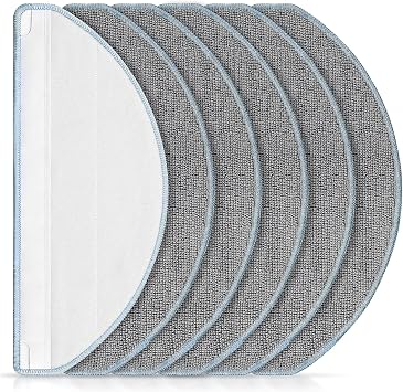 6 Pack Mop Replacement for iRobot Roomba Combo Essential Robot Vacuum & Mop Y0140 / Y0110 / Q011 / Q012 / Q052/ Roomba 104 / Roomba 105 Combo, Microfiber Washable Mopping Pads