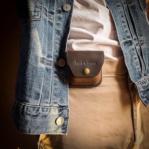 Miniatura 4 de TarbicGear Funda de cuero genuino con clip para cinturón para Airpod con llavero fundas de cuero para Airpods de 1 2 y 3 generación funda para