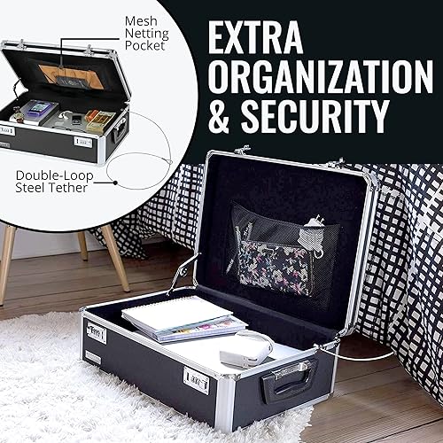 Miniatura 6 de Baúl de almacenamiento con cerradura Vaultz de 195 x 7 x 135 pulgadas Negro