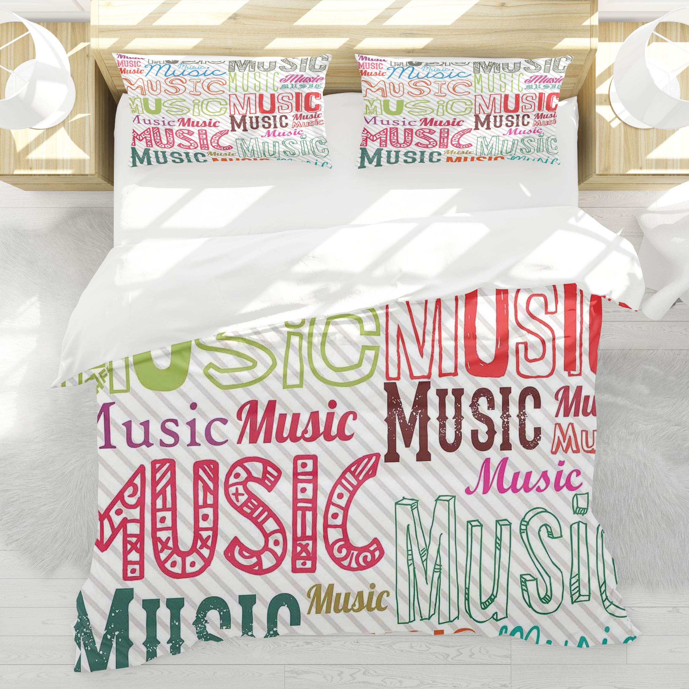 Illustration housse de couette graphique au style funky et moderne 140x200cm