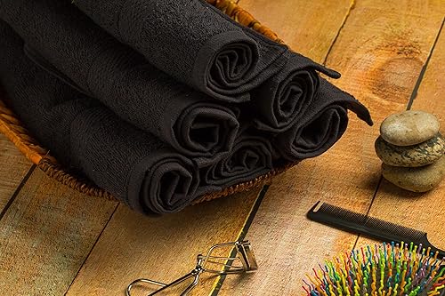 Miniatura 8 de Juego de toallas de algodón para salón, paquete de 24 toallas de mano ultra suaves de color blanco de 16 x 26 pulgadas, alta absorción, uso diario,