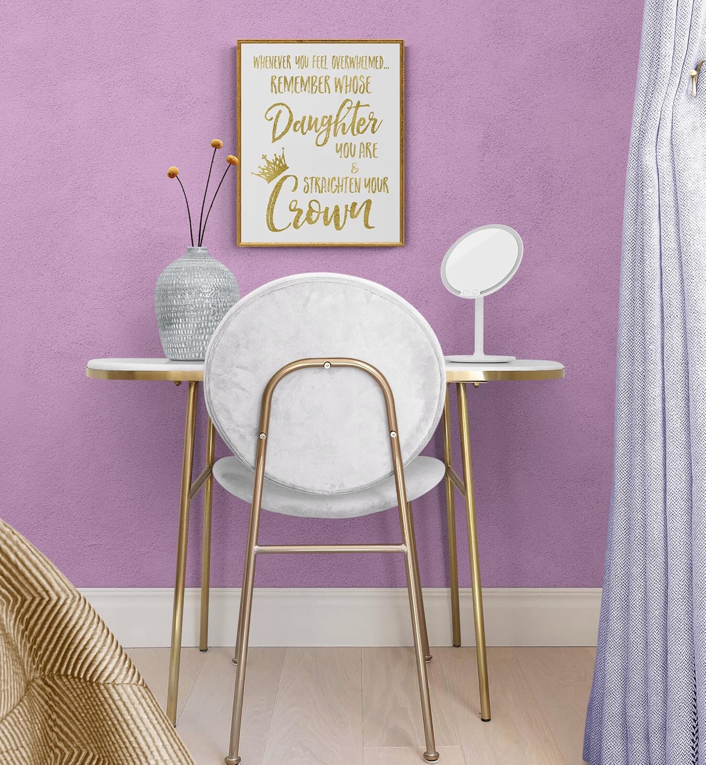 Room Decor for Teen Girls | Whenever You Feel Overwhelmed...Remember Whose Daughter You Are & Straighten Your Crown | Teen Girl Room Decor | Bedroom Decor for Teen Girls-8x10 UNFRAMED Gold Foil Poster