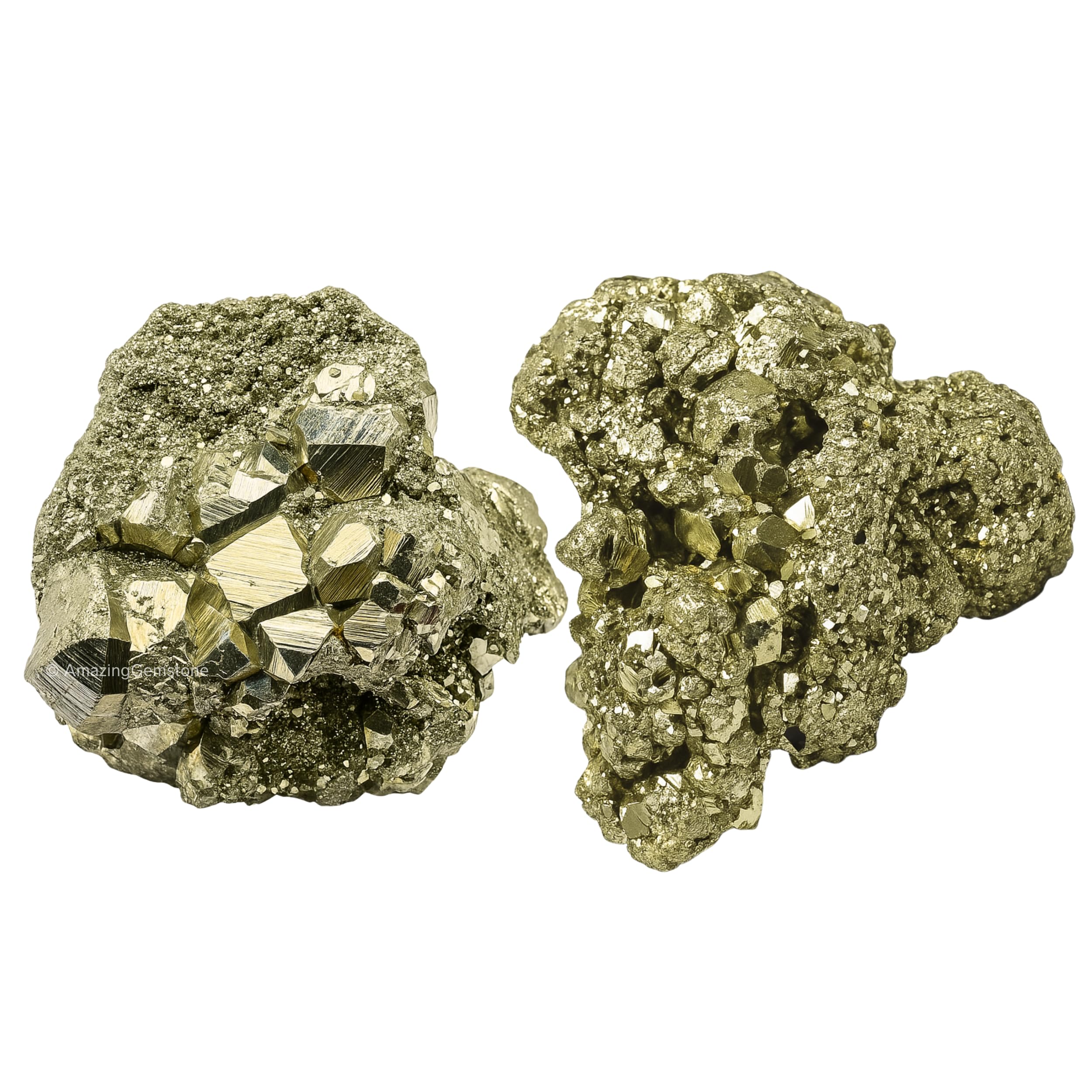 Pyrite Crystals and Healing Stones, 2 Piece Raw | Certified Healing Crystal Rough Rocks For Tumbling and DIY Projects Gifts - Positive Energy, Chakra Healing, Meditation