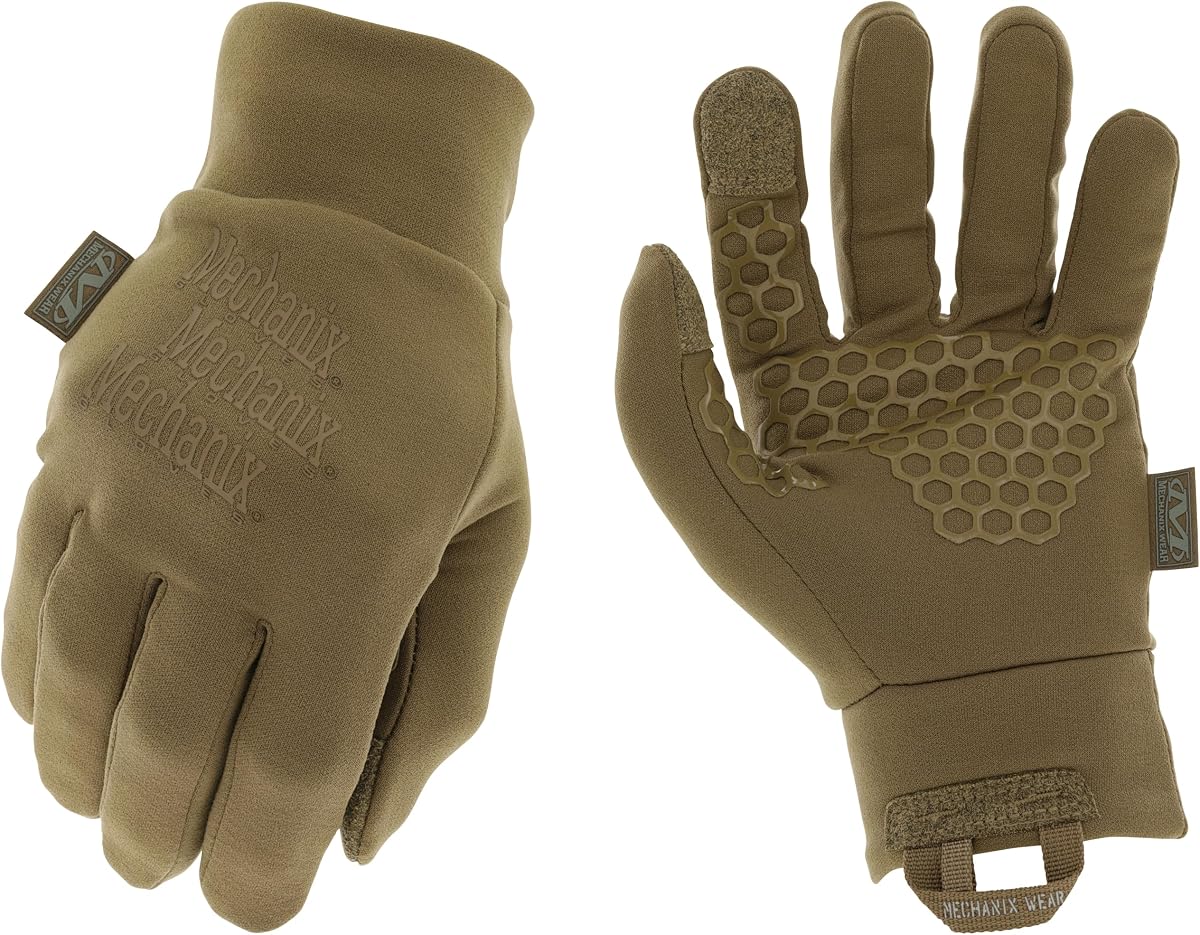 Mechanix Wear ColdWork Base Layer Winter Gloves Coyote Brown, Medium | SoftShell Micro-Fleece Winter Glove Liner with Secure Grip & Touchscreen Compatibility for Cold Weather Work Use
