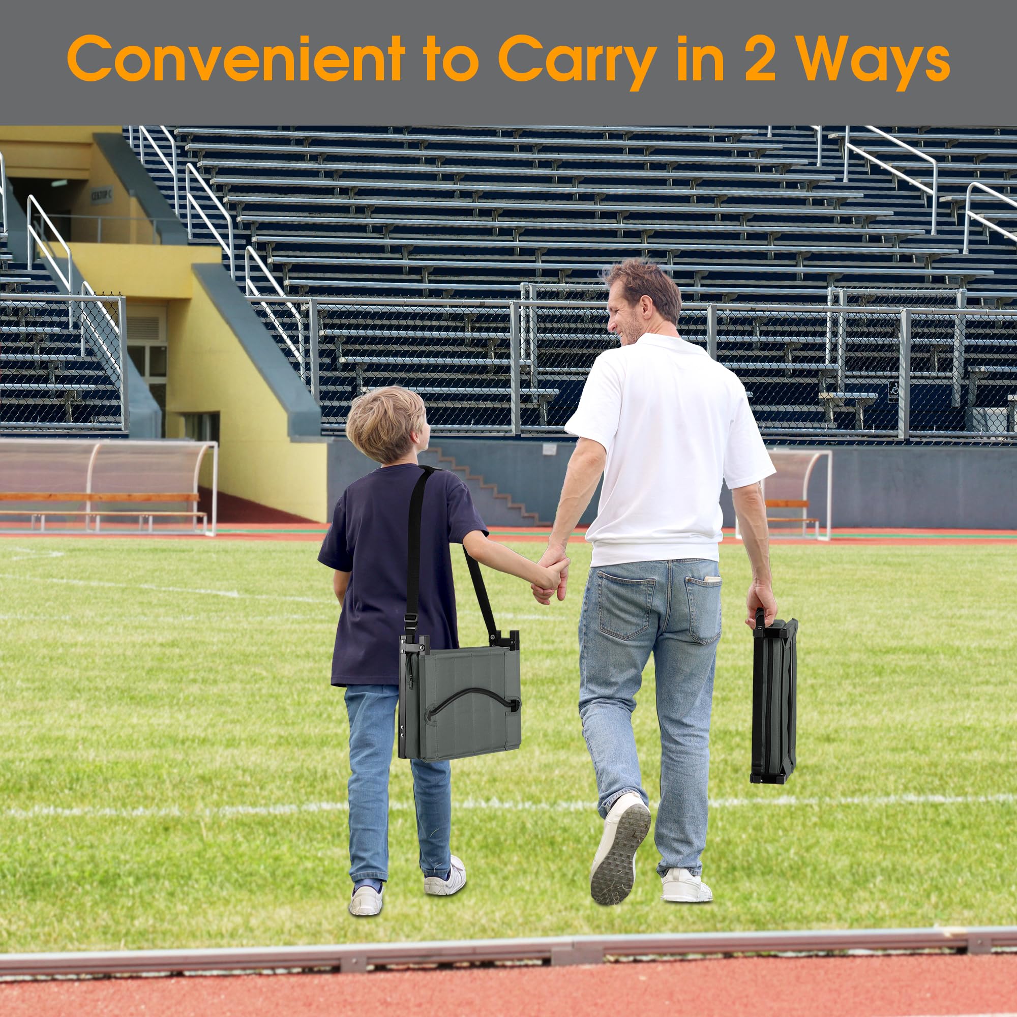 Portable Bleacher Seat Cushion Home-Complete Stadium Chair With - View #9