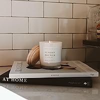 Vista 6 de Sweet Water Decor Sunday Brunch Candle Apple, Bourbon, Vanilla & Maple, Breakfast Scented Soy Wax Candle for Home 11oz White Jar, 50+ Hour Burn