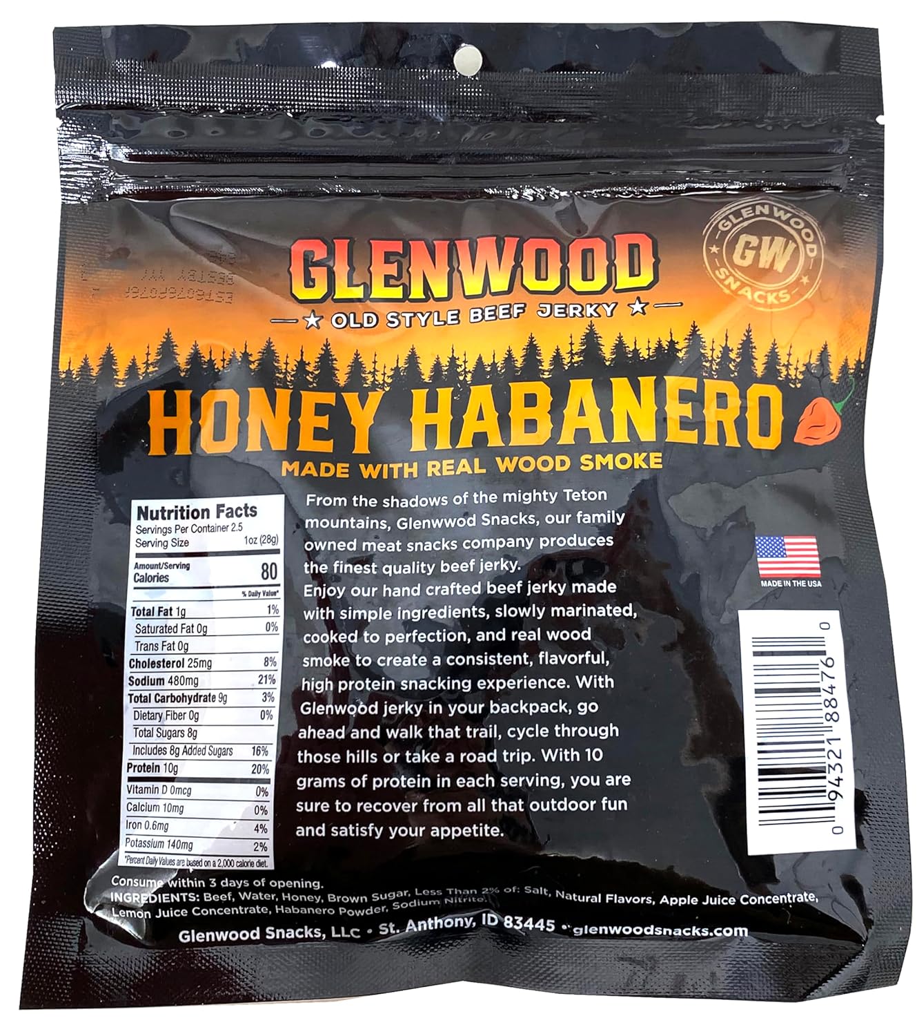 Glenwood Beef Jerky Variety Pack Sweet and Spicy Tender Beef Jerky Sampler Pack of 6, High-Protein Snack, Made in the USA